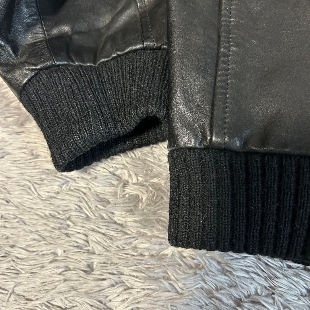 m*1様 MA-1タイプ　レザージャケット　シングルレザージャケット　Lサイズ