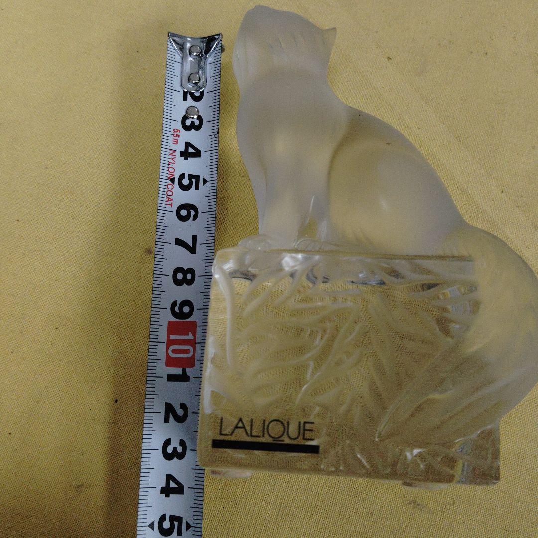 LALIQUE 猫のクリスタル彫刻