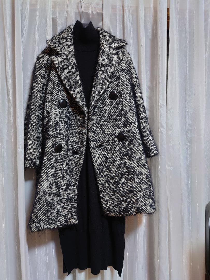 お値下げ☆美品☆SPORTMAX ☆イタリア製アルパカ混☆ツィードコート☆ ４２