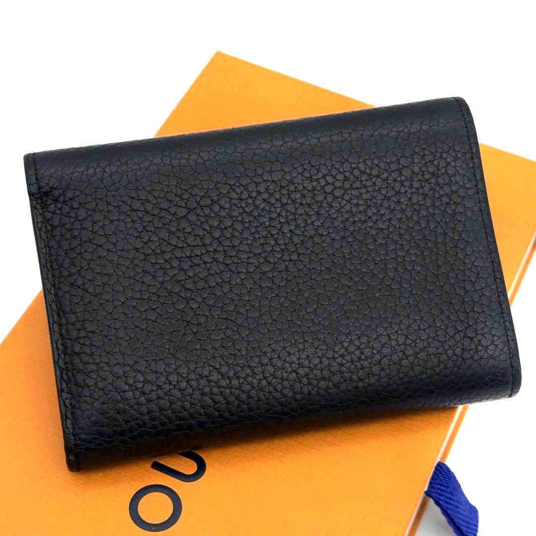 【最高級美品】ルイヴィトン カプシーヌ コンパクト 三つ折り財布 ノワール 黒