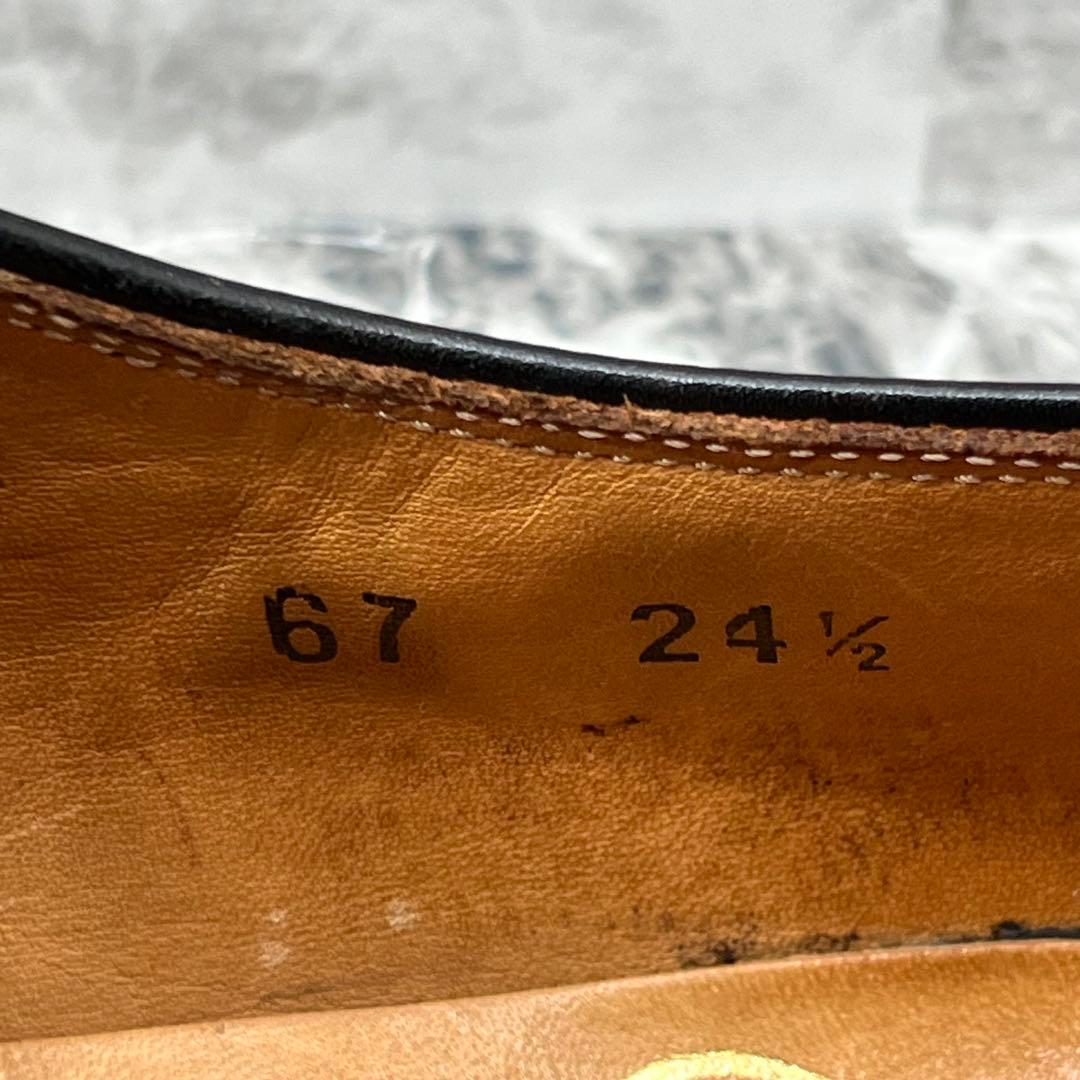 美品✨ スコッチグレイン チロリアンシューズ 革靴 ブラック 25cm相当