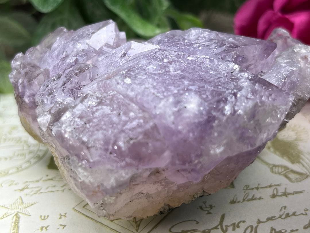 エッチドクォーツ　涅槃水晶　アメジスト　クラスター　原石　蝕像　紫水晶
