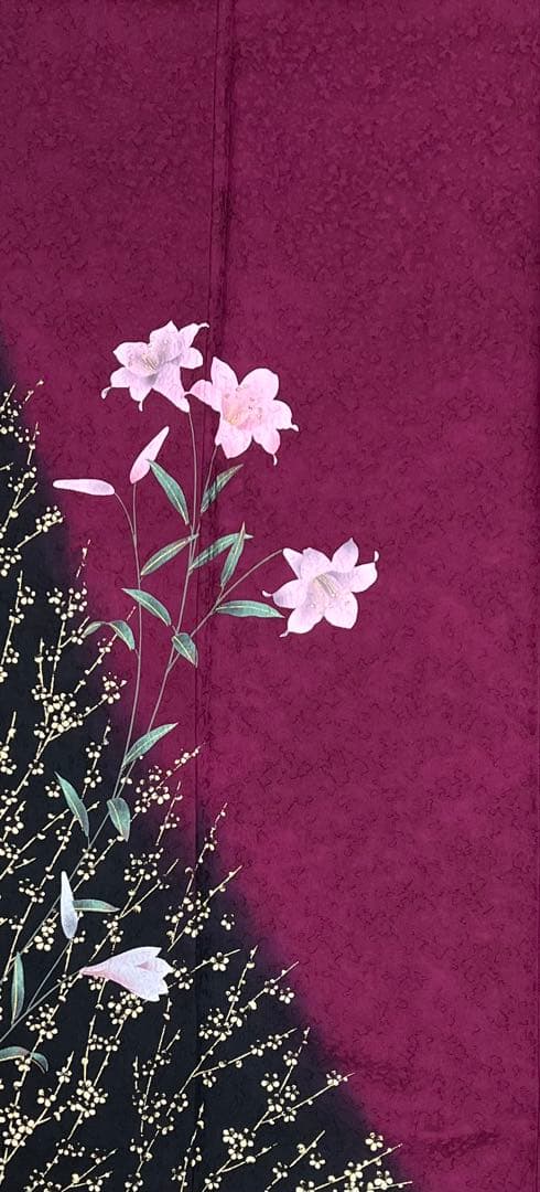 振り袖　フルセット　長襦袢付　金彩加工　希少銀無地両面全通袋帯　535