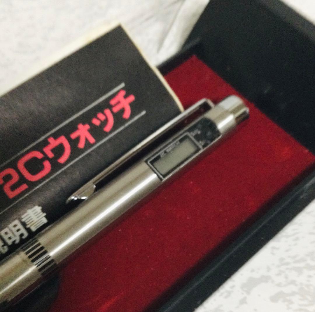 蝕刻 ゼブラ シャーボ 2Cウォッチ 2色ボールペン デジタル時計 取説付き