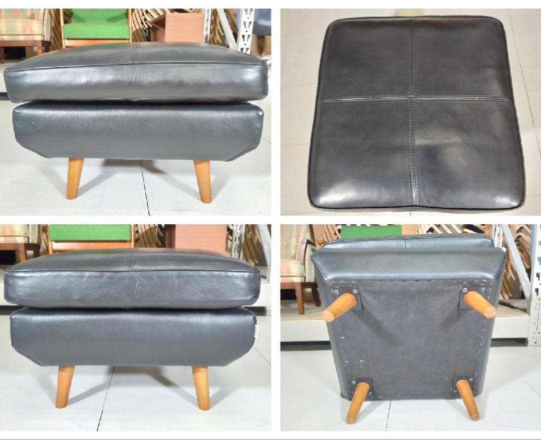 KEYUKA ケユカ 3人掛けソファ& オットマン付 レザー