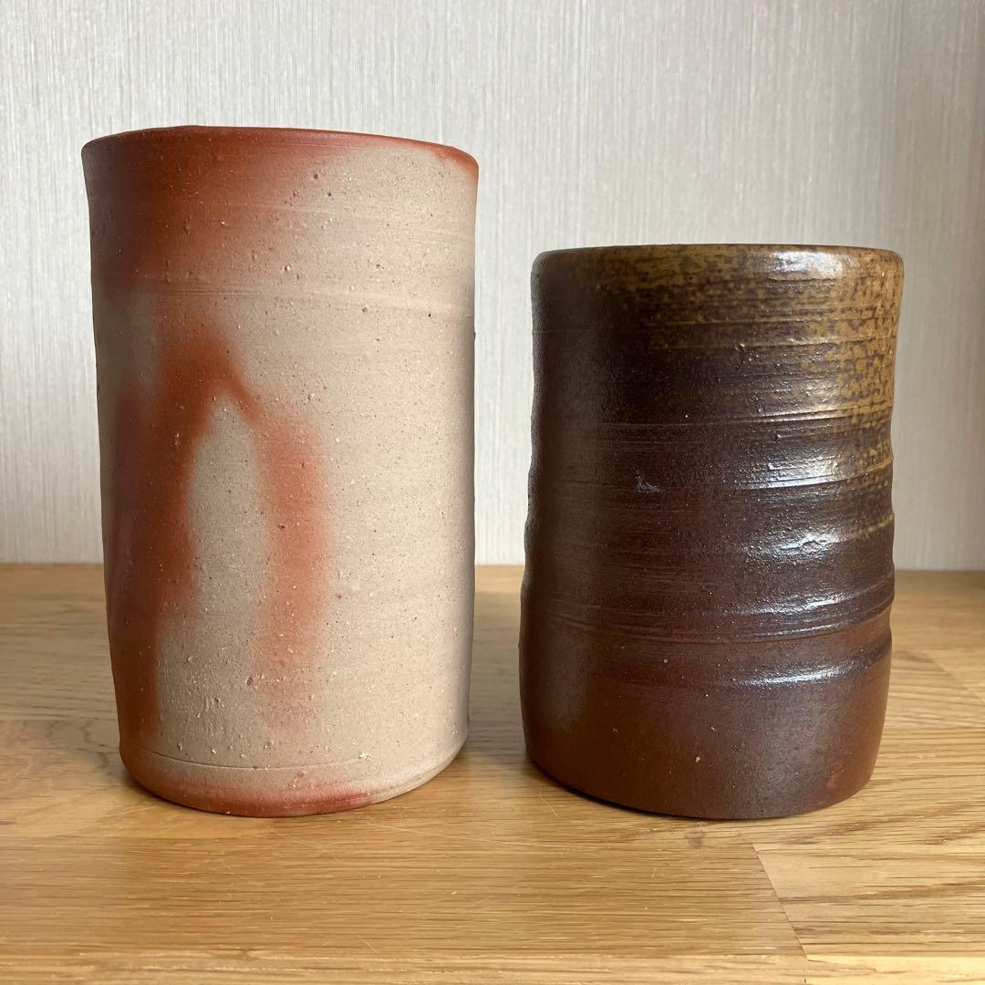 備前焼　ビアマグ　マグカップ大　2点セット
