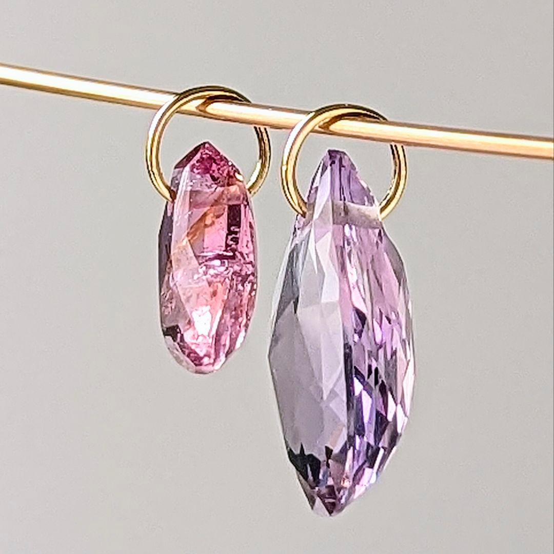 ♢容音♢訳あり♢K18 ピンクトルマリン＆アメトリン セットチャーム