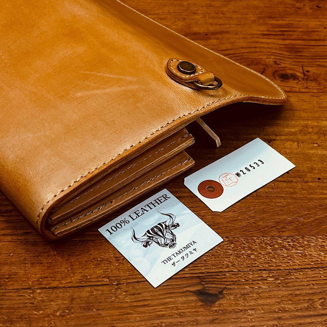 長財布 本革 ブライドルレザー メンズ ヌメ革　ロングウォレット　栃木レザー