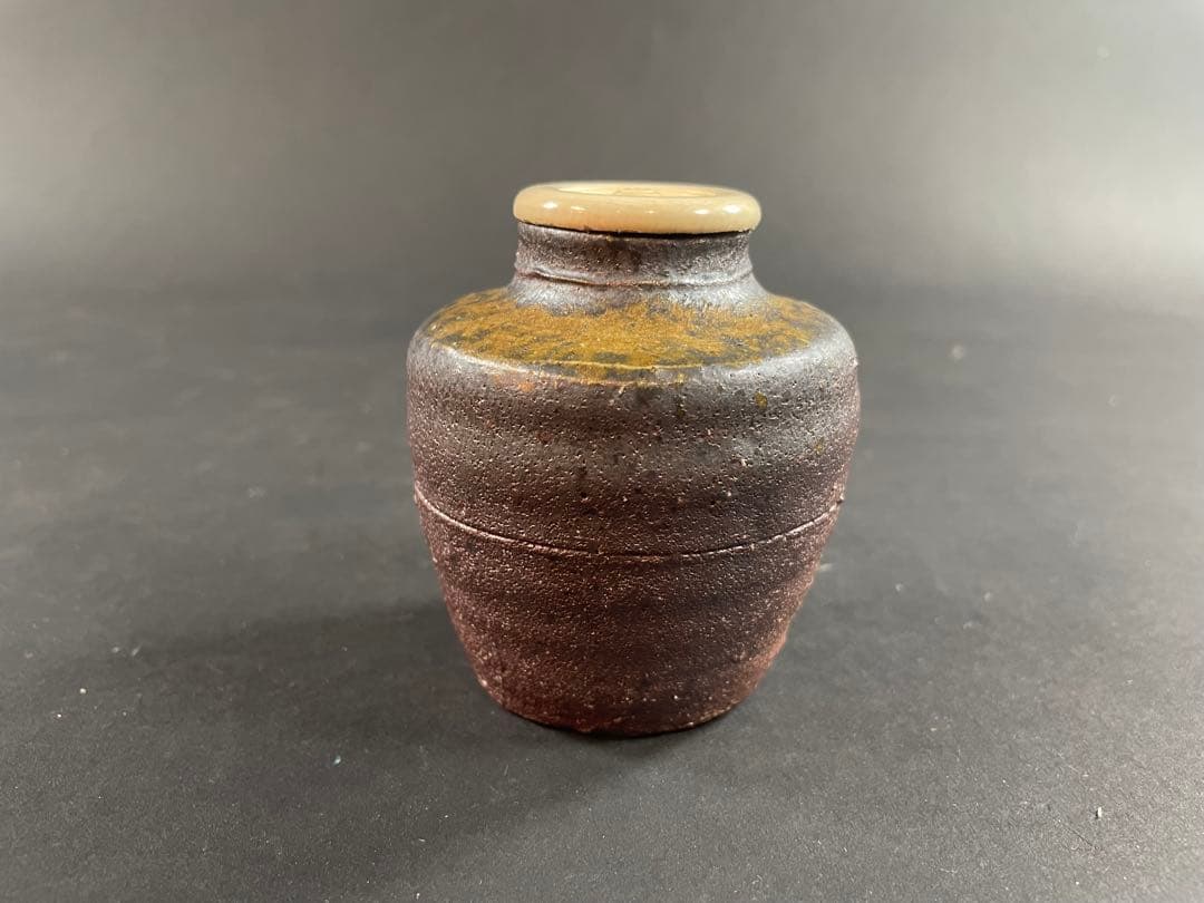 15 最終値下げ　原田陶月 備前 共箱 共布 茶入 仕服