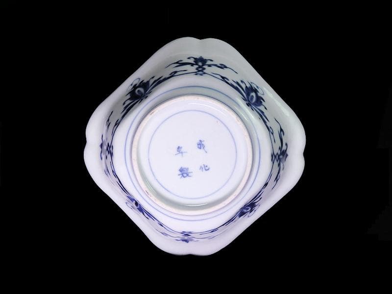 古伊万里　金襴手　獅子に牡丹の図　四方角向付　E990AS-CSb