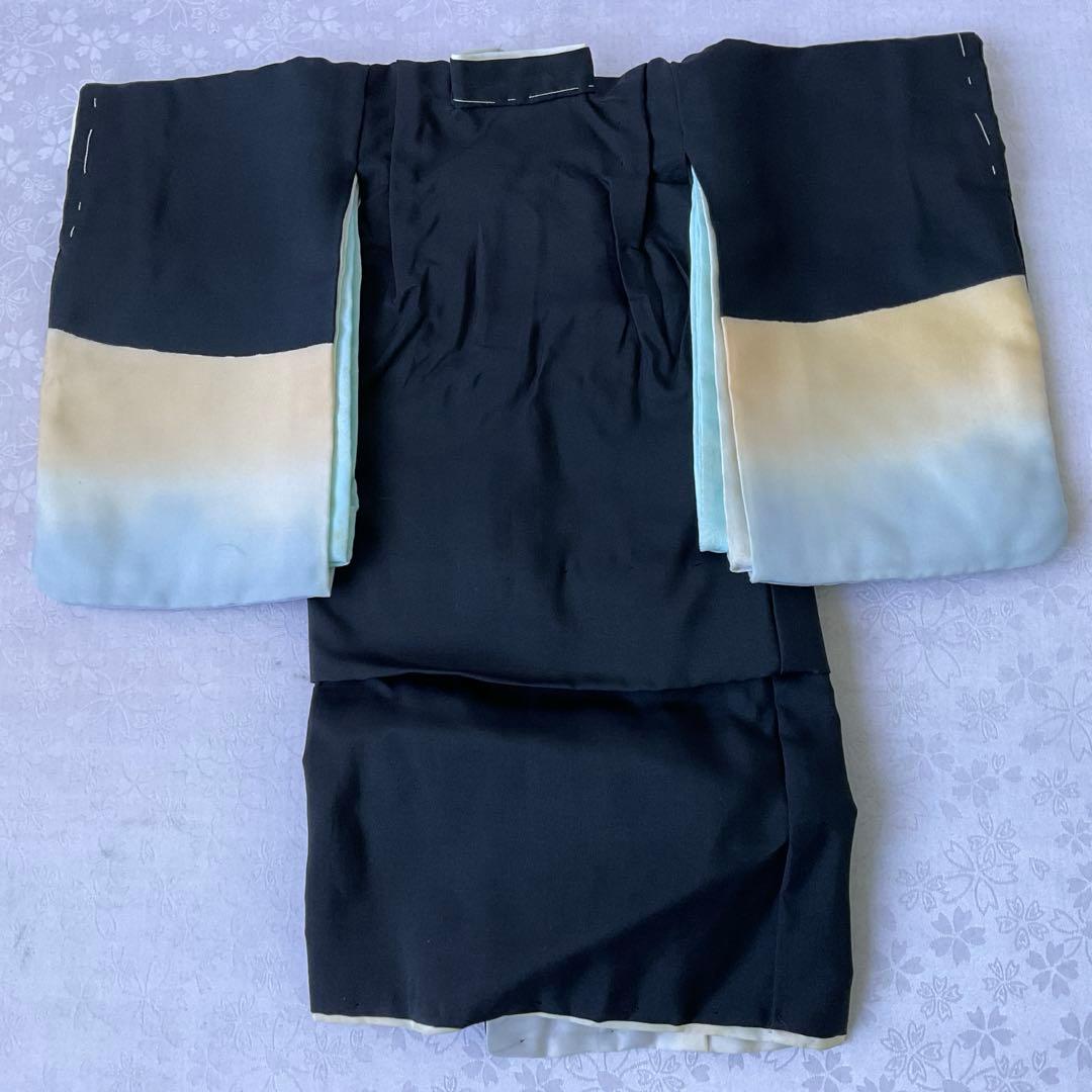 市松人形の着物（男の子）正絹　市松人形尺ニ用着物五つ紋　市松人形着物羽織セット