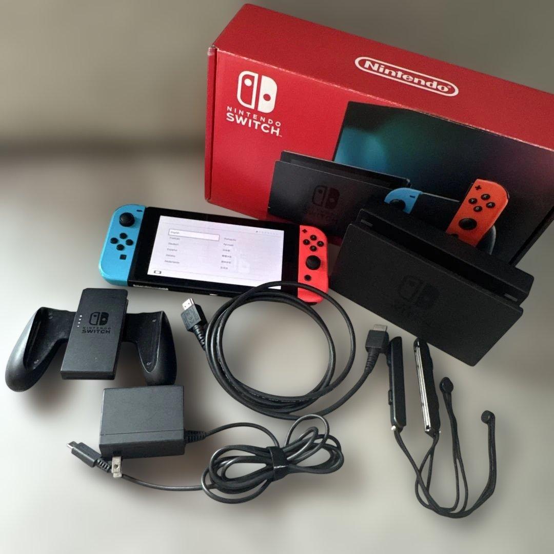 良品 Nintendo Switch ニンテンドー 本体 青赤 Joy-Con付