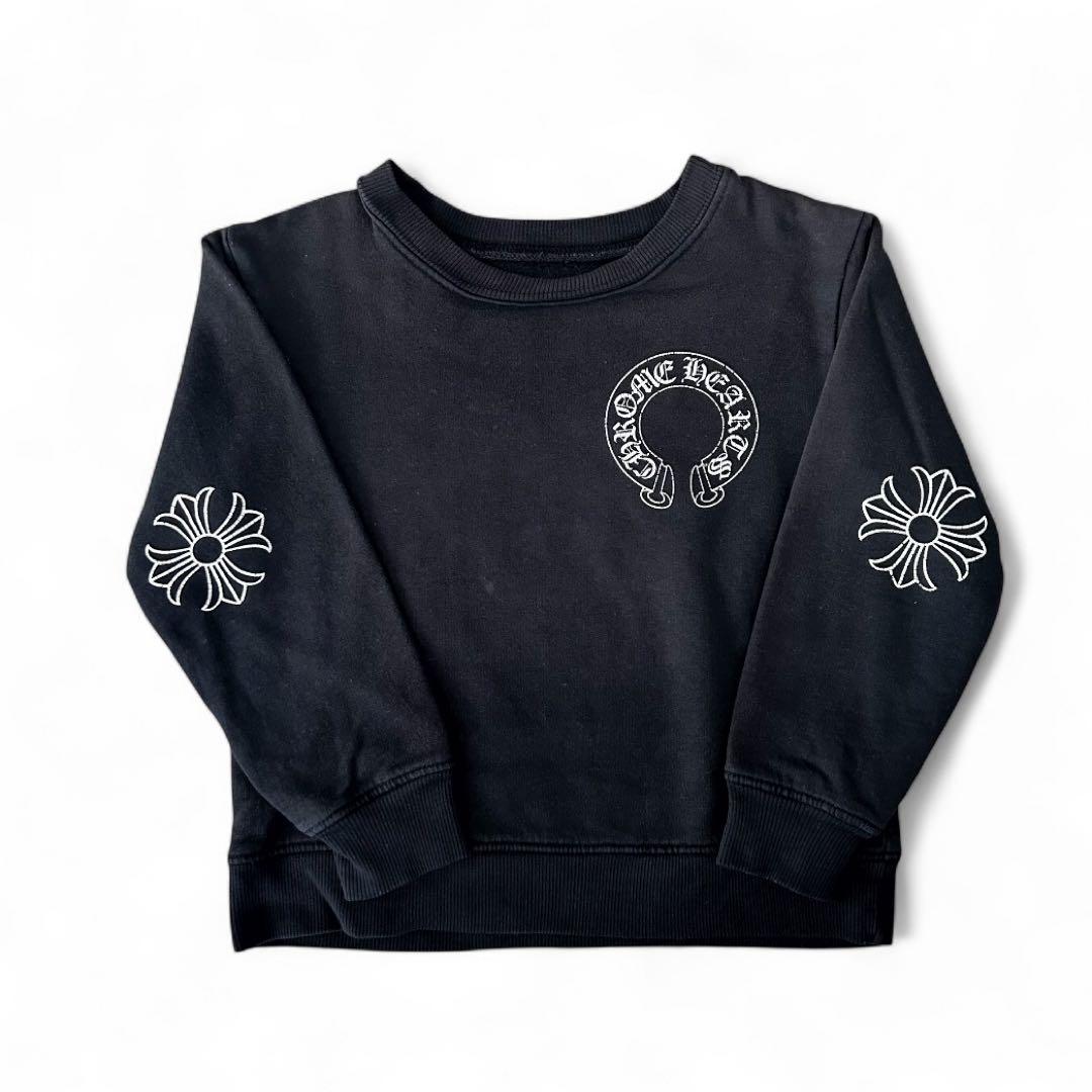 【大人気】クロムハーツ ホースシュー トレーナー キッズ 黒 120cm