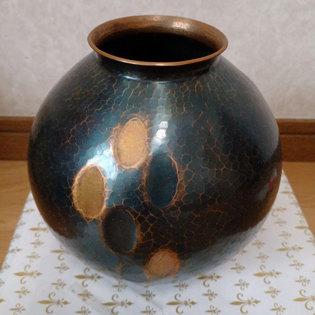 美品　伝統工芸品 玉川堂　鎚起銅器　花瓶 　桐箱付き
