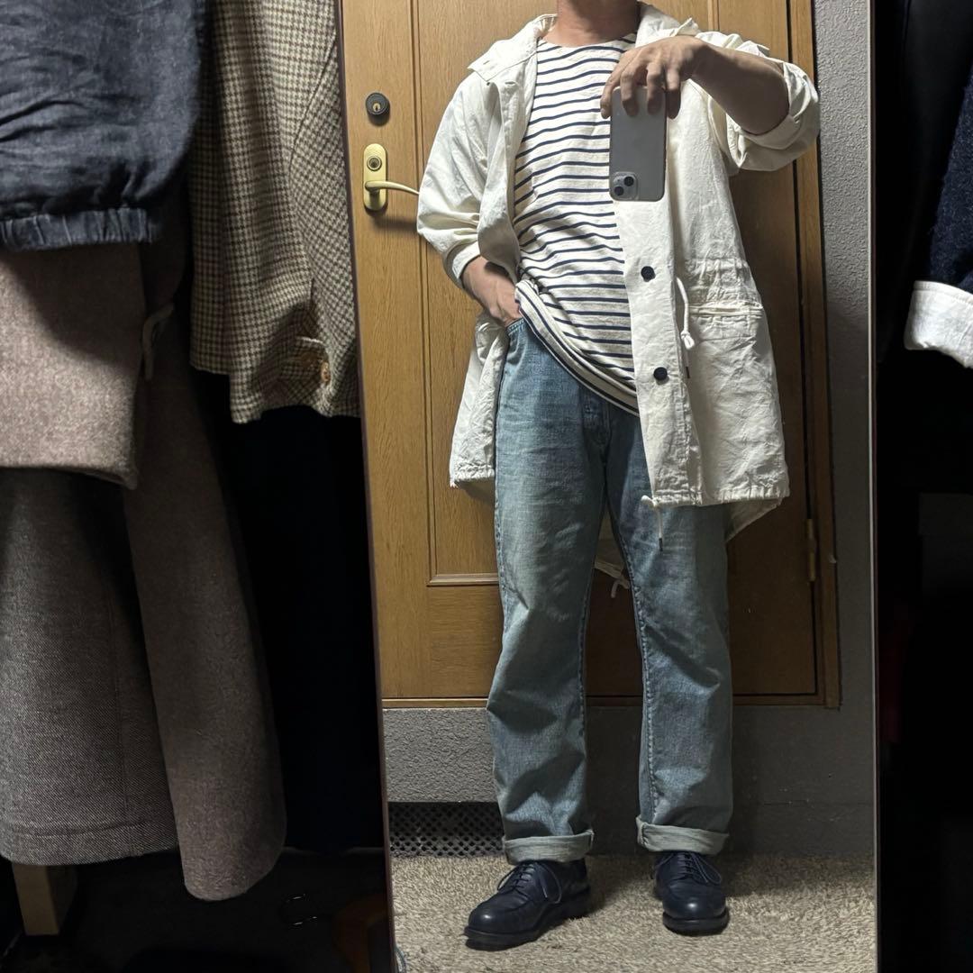 23SS OUTILヴィンテージベッドリネン モッズコートsize2