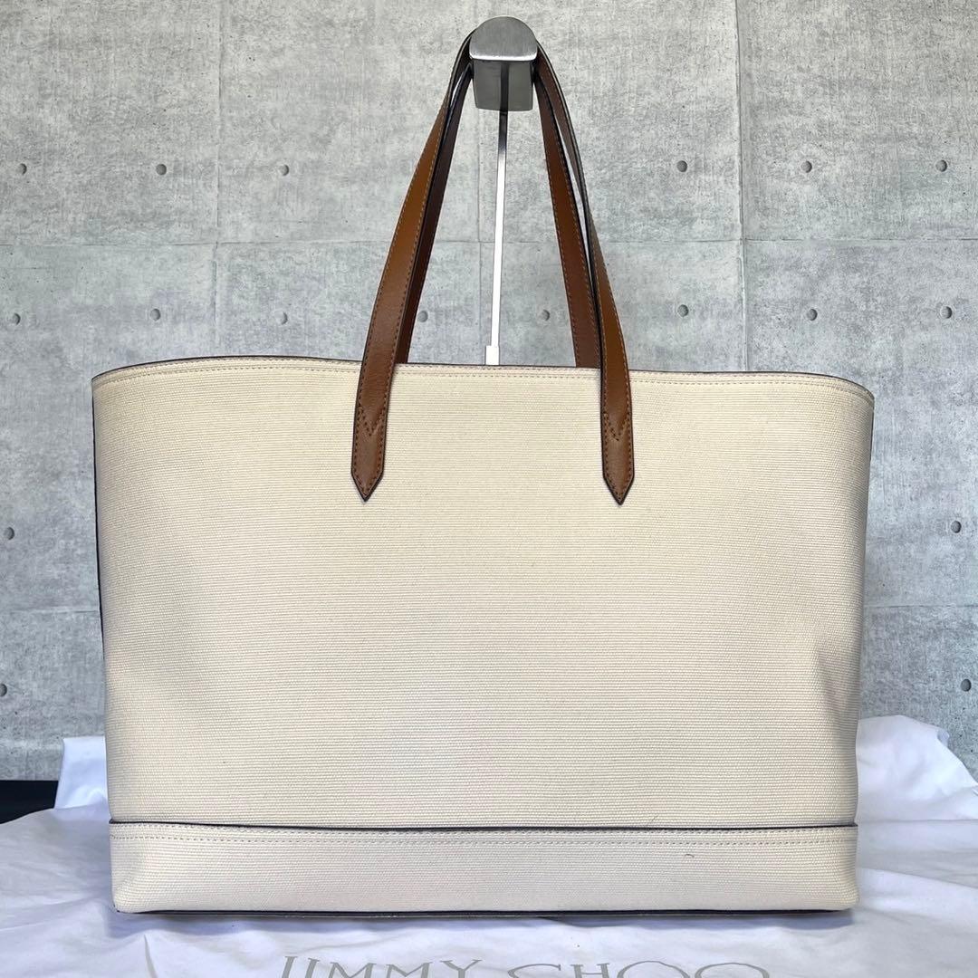 専用品JIMMY CHOO CANVAS LOGO A4 TOTE BAG