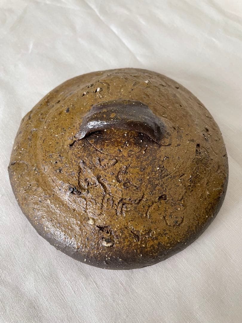 國吉清尚 作　焼締 蓋物