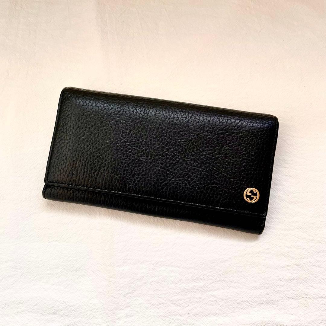 GUCCI グッチ 長財布 GG 金具 レザー ブラック 極美品　1220-③
