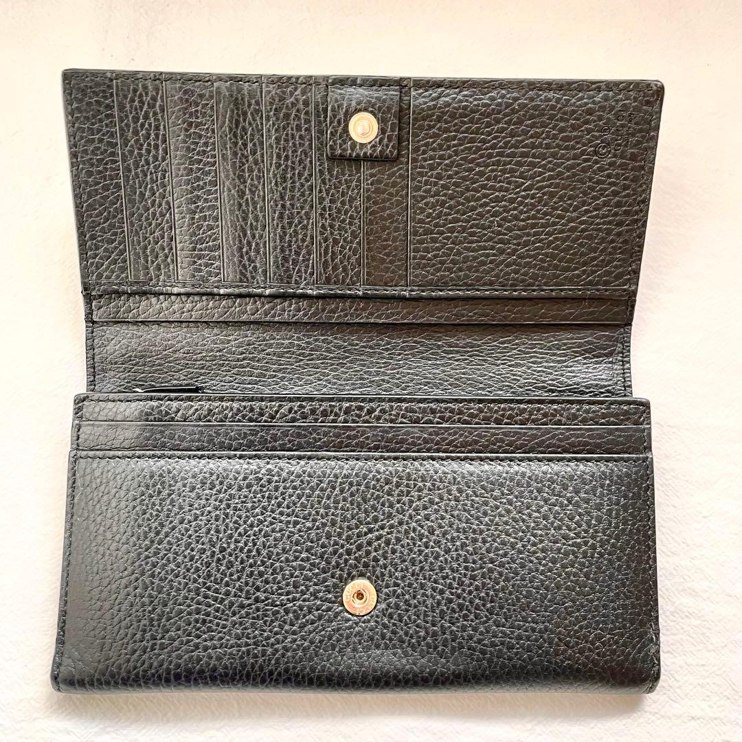 GUCCI グッチ 長財布 GG 金具 レザー ブラック 極美品　1220-③