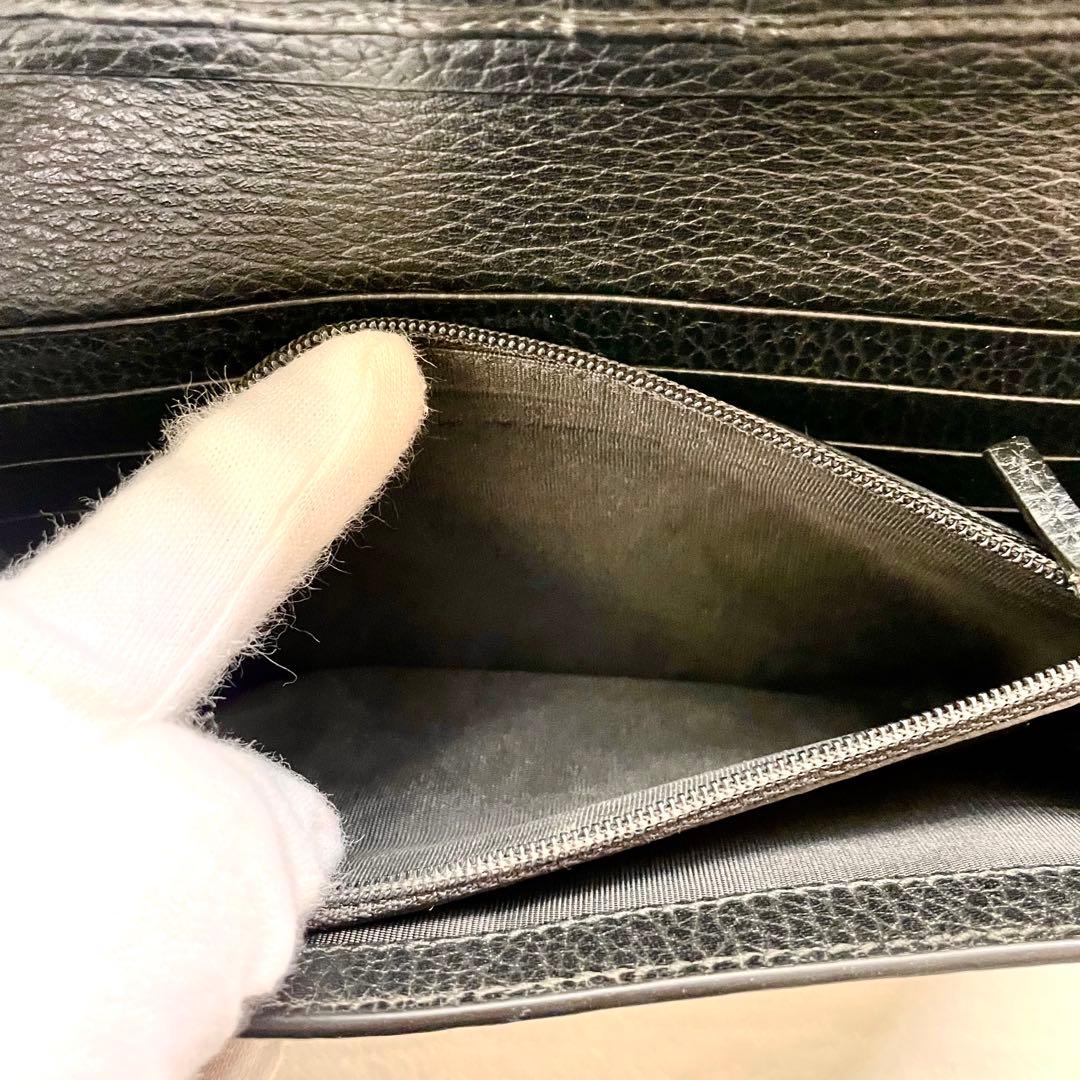 GUCCI グッチ 長財布 GG 金具 レザー ブラック 極美品　1220-③