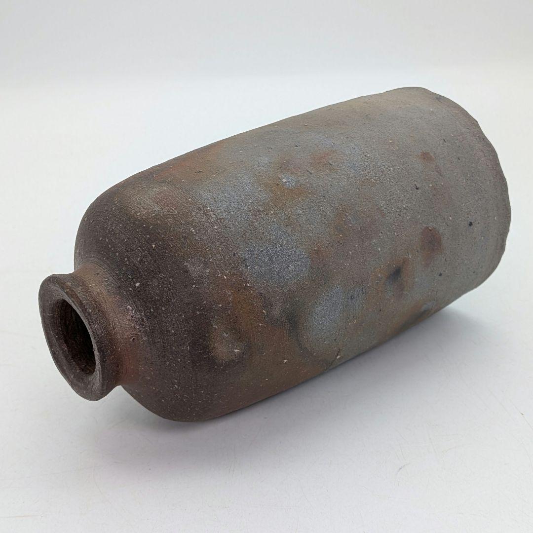 岡山県重要無形文化財 四代松田華山 備前焼 花入 共箱共布栞 フラワーベース