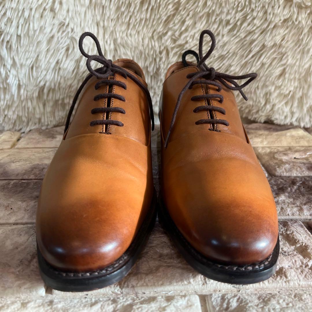 新品同様　ジョージ コックス バーガンディ プレーントゥ 25.5cm