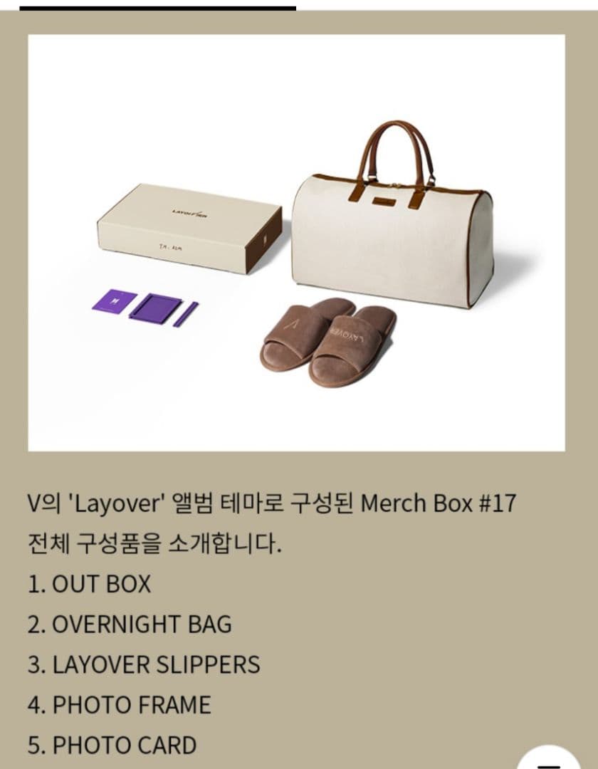 BTS公式 MERCHBOX＃17 Ｖ Layover