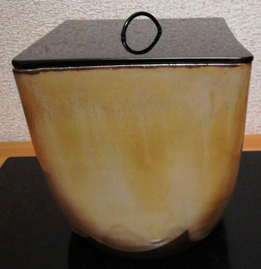 鵬雲斎書付　高取焼　菱形　四方口　水指　共箱　茶道具