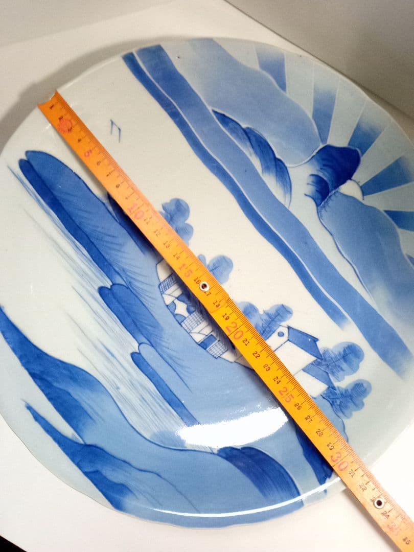 古伊万里　大皿　染付　山水　アンティーク