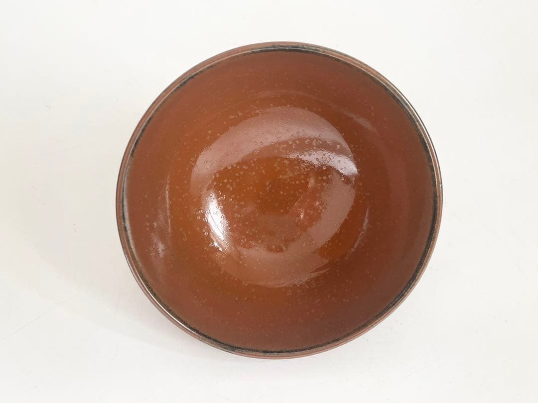 陶芸家　小山冨士夫　小山富士夫　古山子　柿釉　茶碗　茶碗　茶盌　抹茶碗　共箱