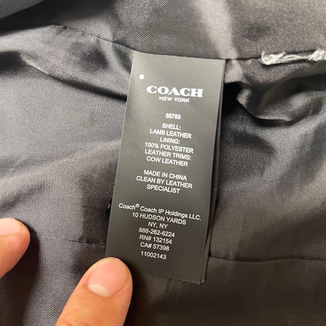 極美品　　コーチ　レザージャケット　　シングル　羊革　L　大きいサイズ　黒