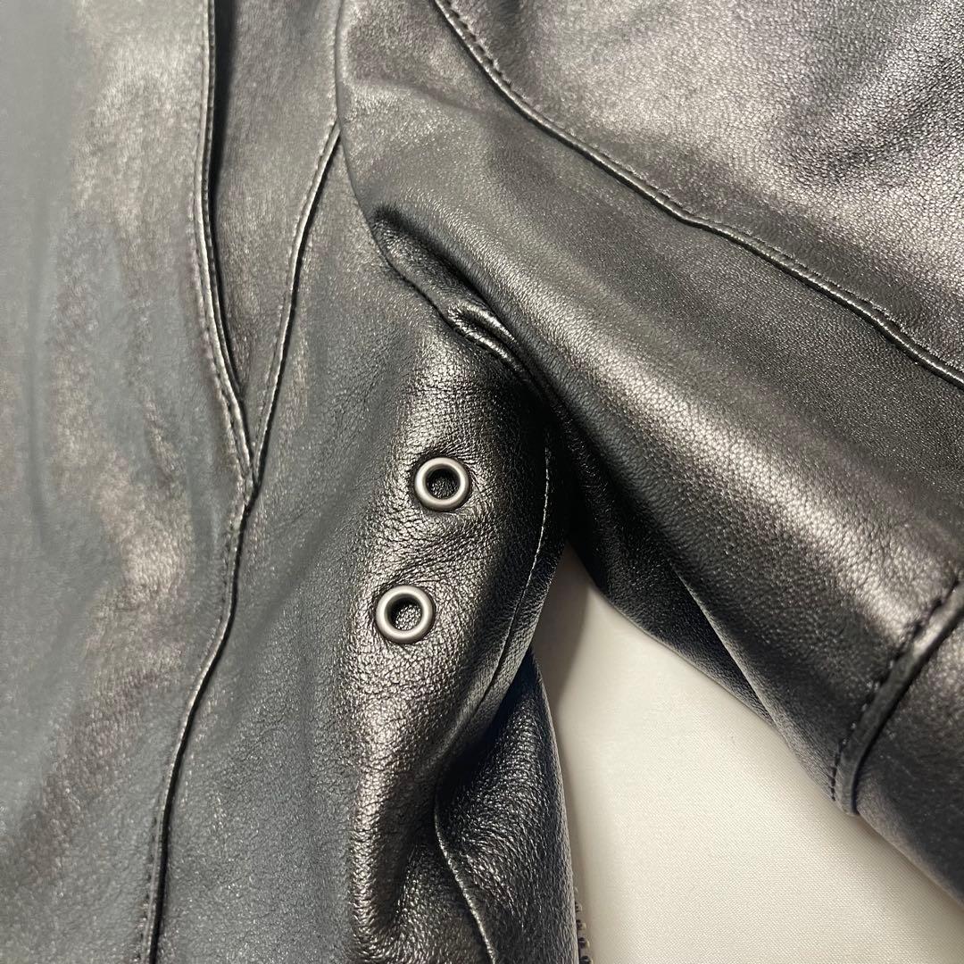 極美品　　コーチ　レザージャケット　　シングル　羊革　L　大きいサイズ　黒