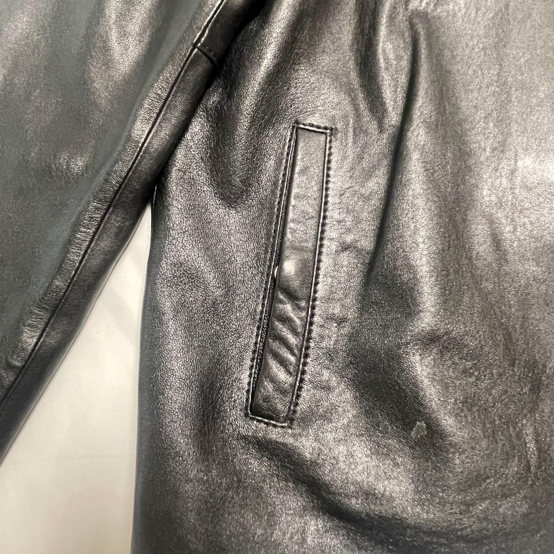 極美品　　コーチ　レザージャケット　　シングル　羊革　L　大きいサイズ　黒