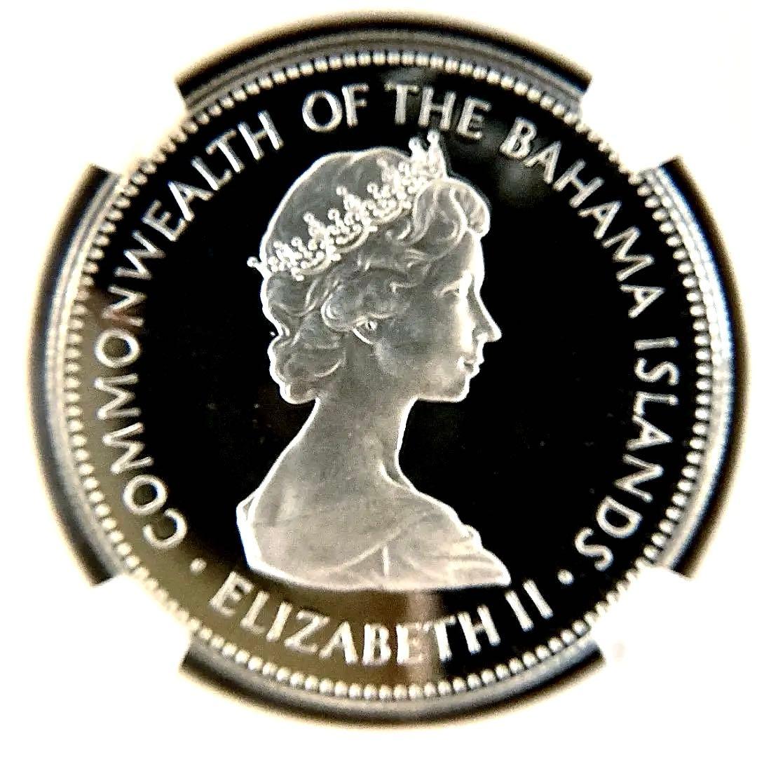 NGC高鑑定★1971年旧イギリス領バハマ2ドルプルーフ記念銀貨★PF67UC