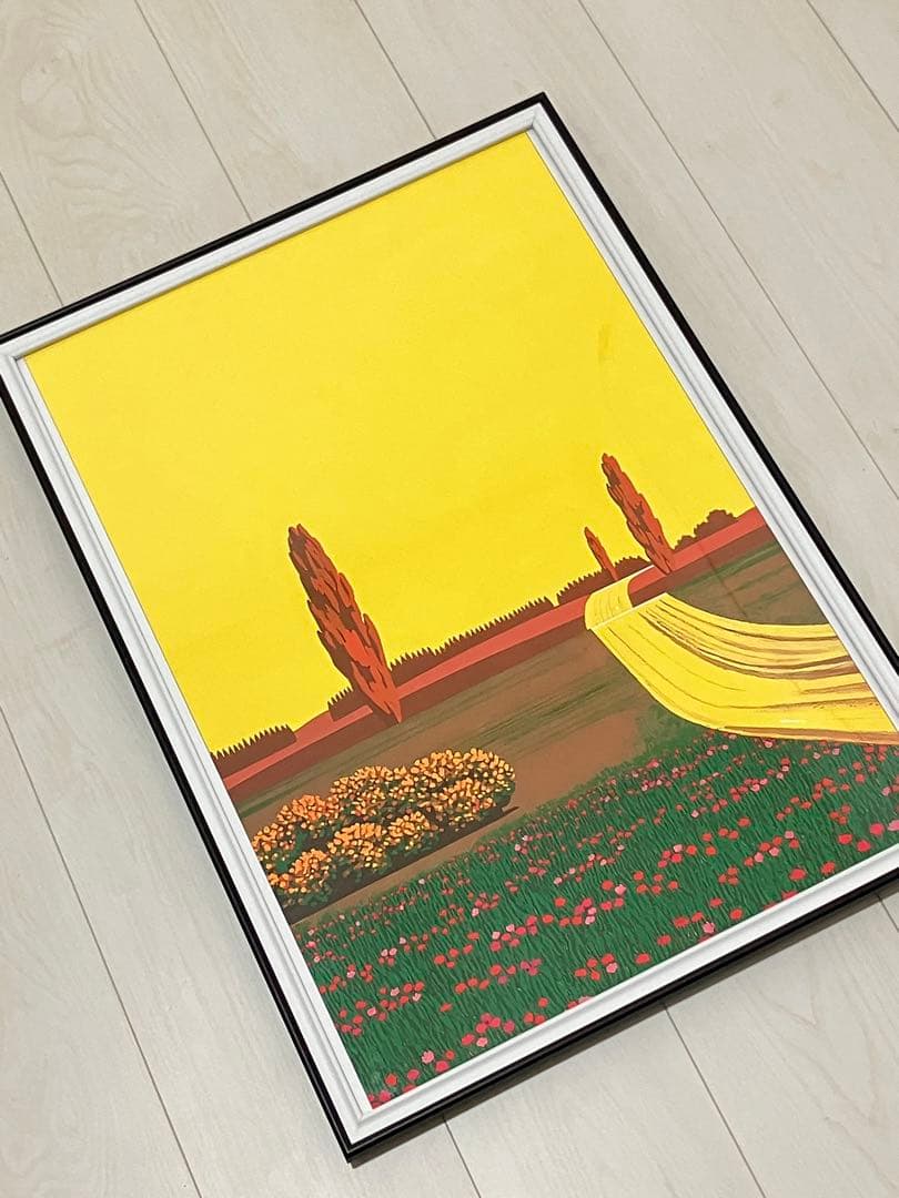 【額縁付き】 永井博（Hiroshi Nagai） A2ポスター 黄色