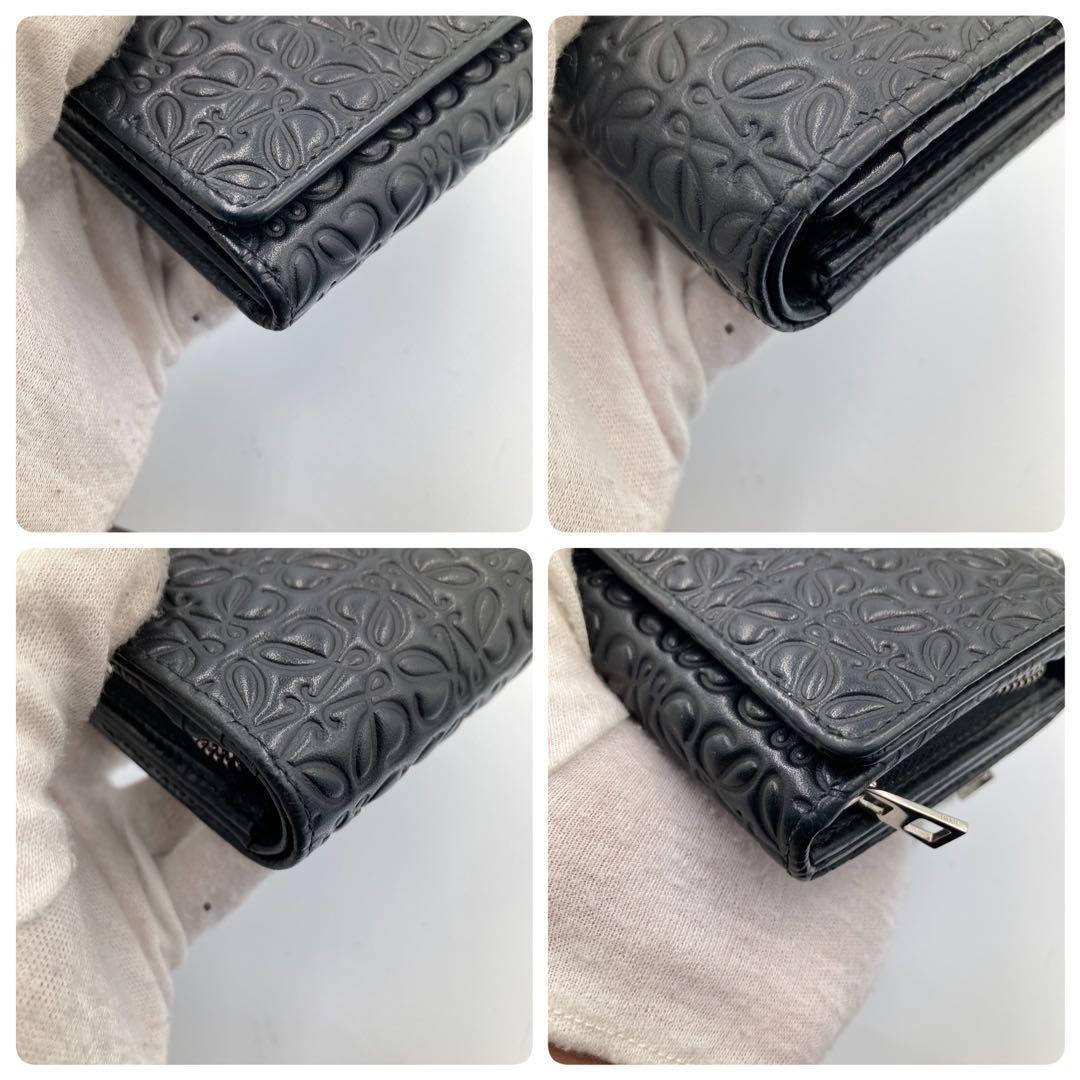 ！極美品！　ロエベ　アナグラム　ブラック　レザー　17A