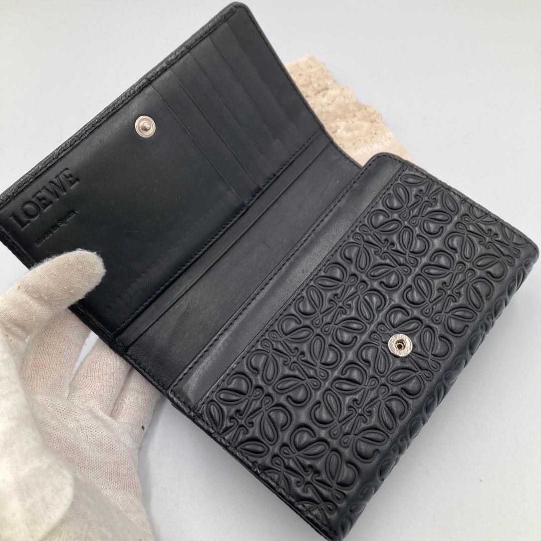 ！極美品！　ロエベ　アナグラム　ブラック　レザー　17A