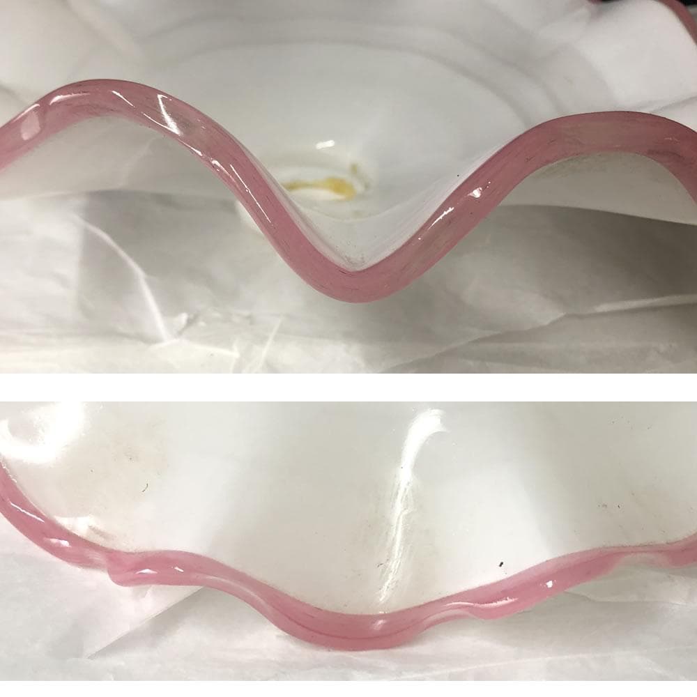 p007 電気の笠 ガラス 電笠 電傘 巾28.5cm 硝子 古ガラス 古硝子