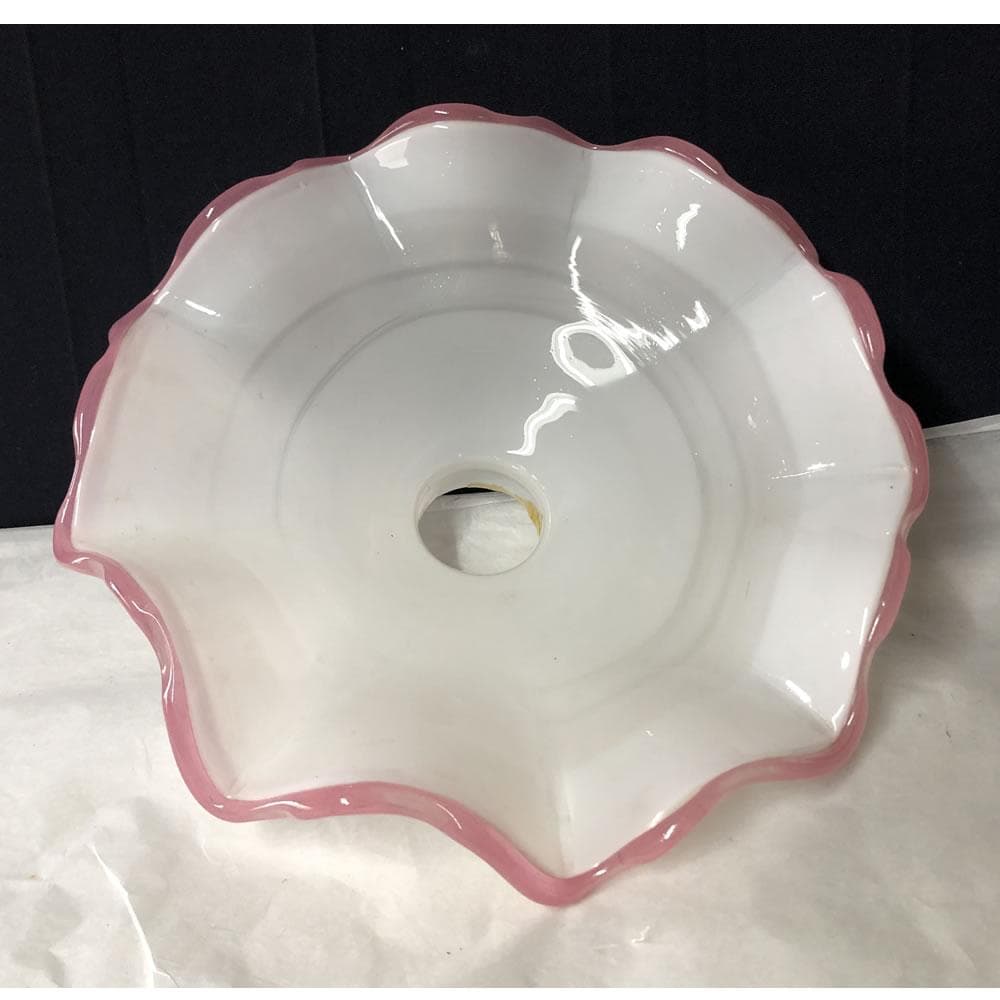 p007 電気の笠 ガラス 電笠 電傘 巾28.5cm 硝子 古ガラス 古硝子