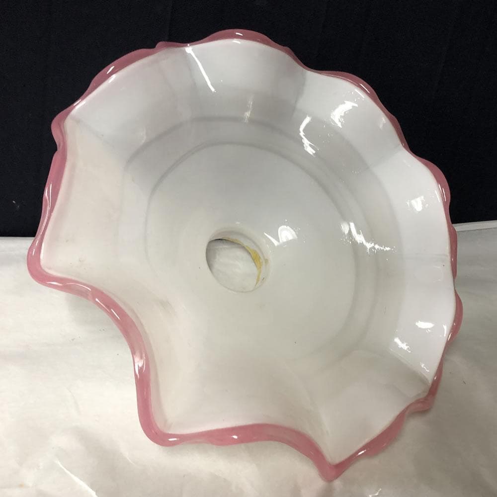 p007 電気の笠 ガラス 電笠 電傘 巾28.5cm 硝子 古ガラス 古硝子