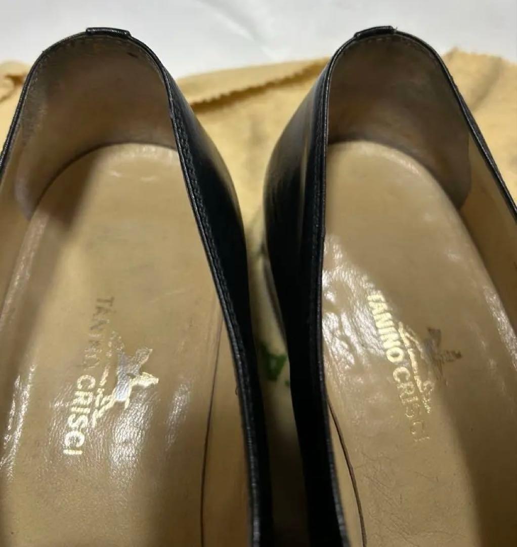 タニノクリスチー 黒カーフモンクストラップ紳士靴、サイズ６1/2