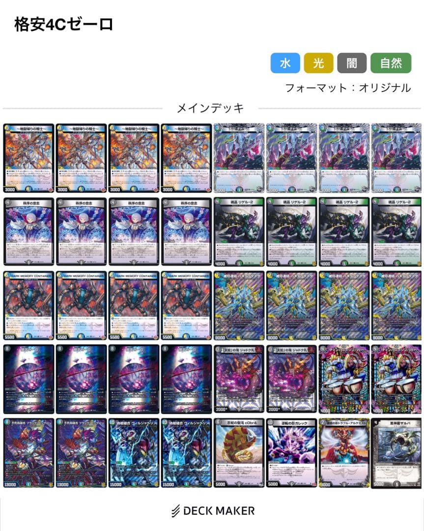 【デッキ】4Cゼーロ