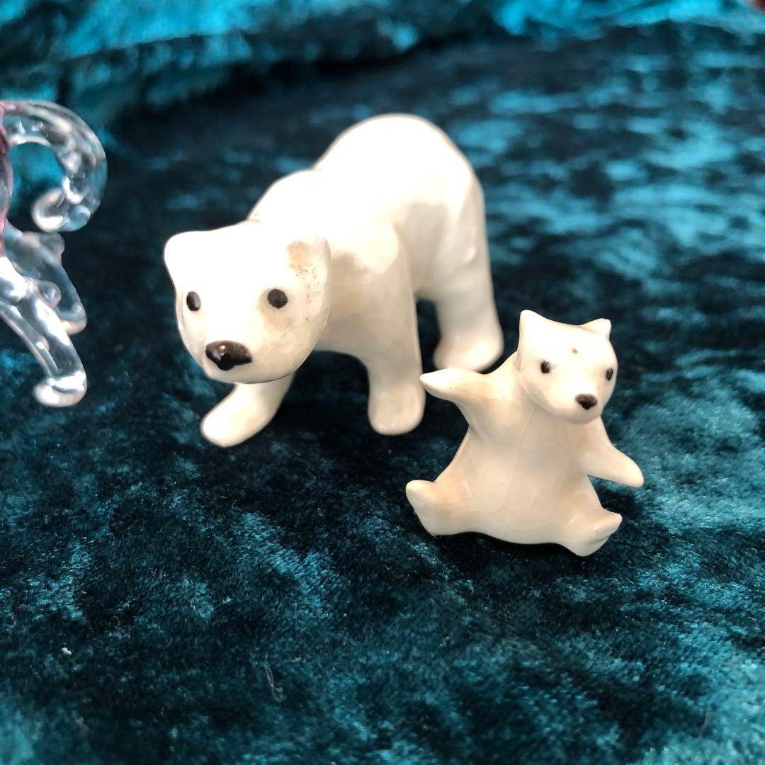 ガラス作品(手作り)ウマ・白熊親子 (関東・箱根ガラス館で購入)