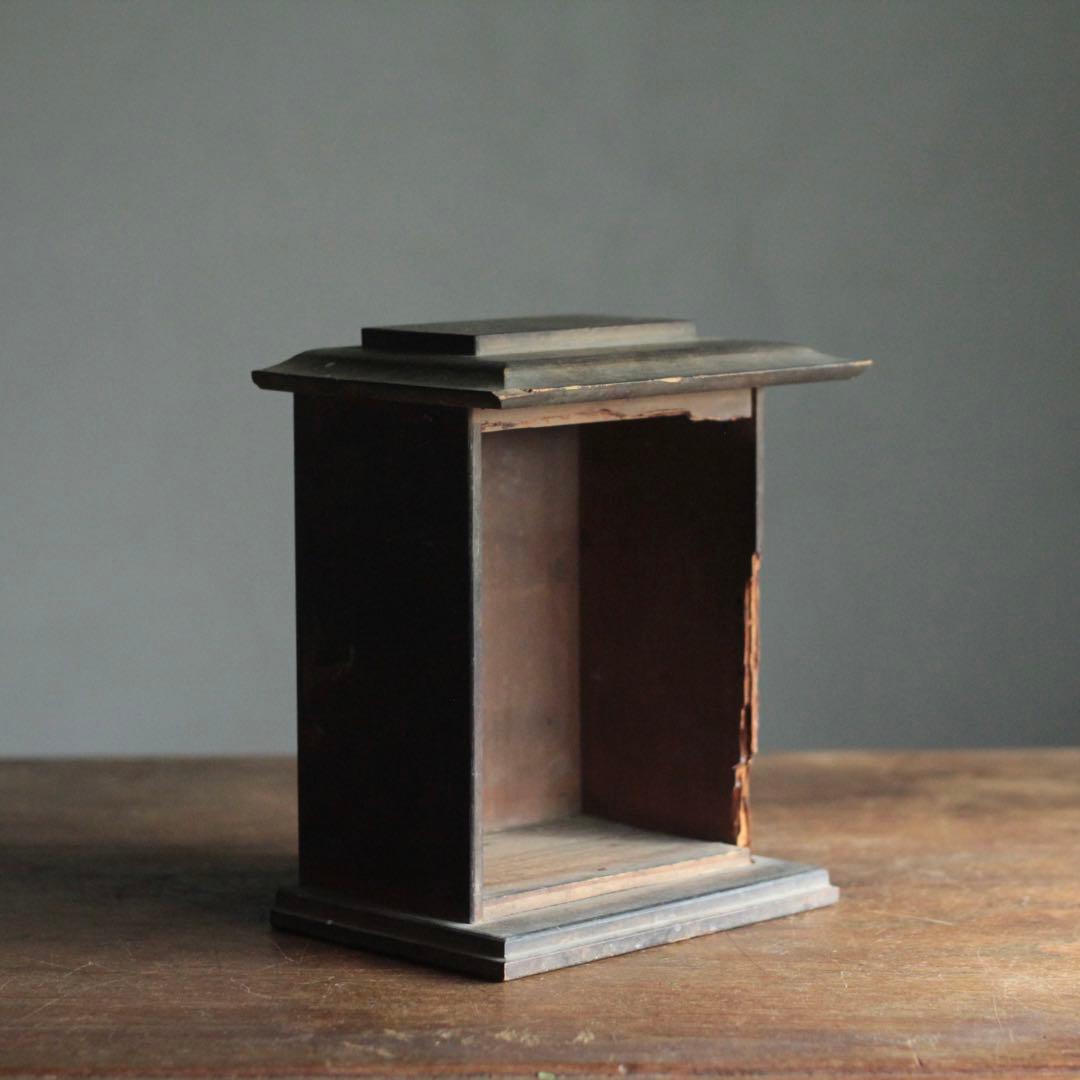 古い 木製 厨子 虫喰いあり 仏教美術 古道具 アンティーク オブジェ