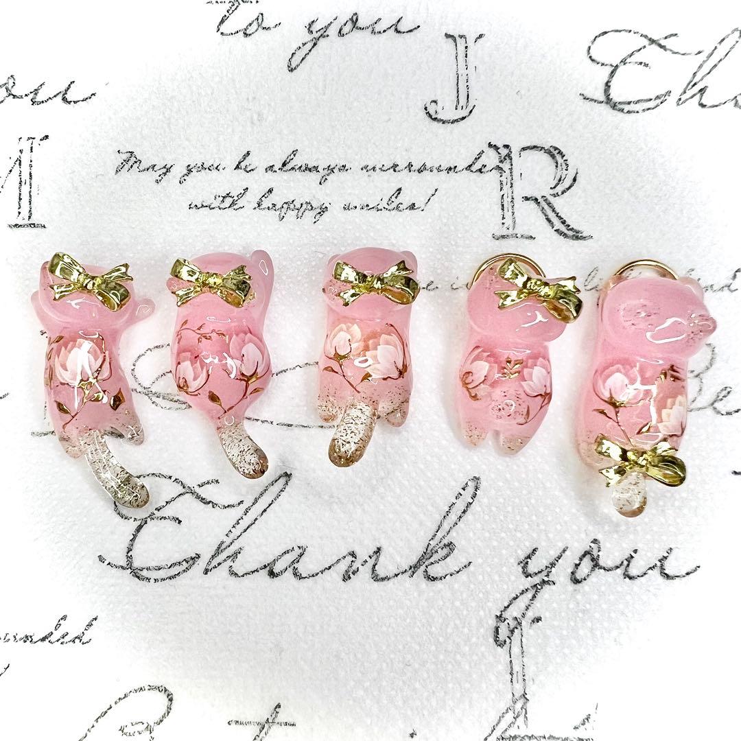 リクエスト専用　青いお花　氷　猫　5個セット