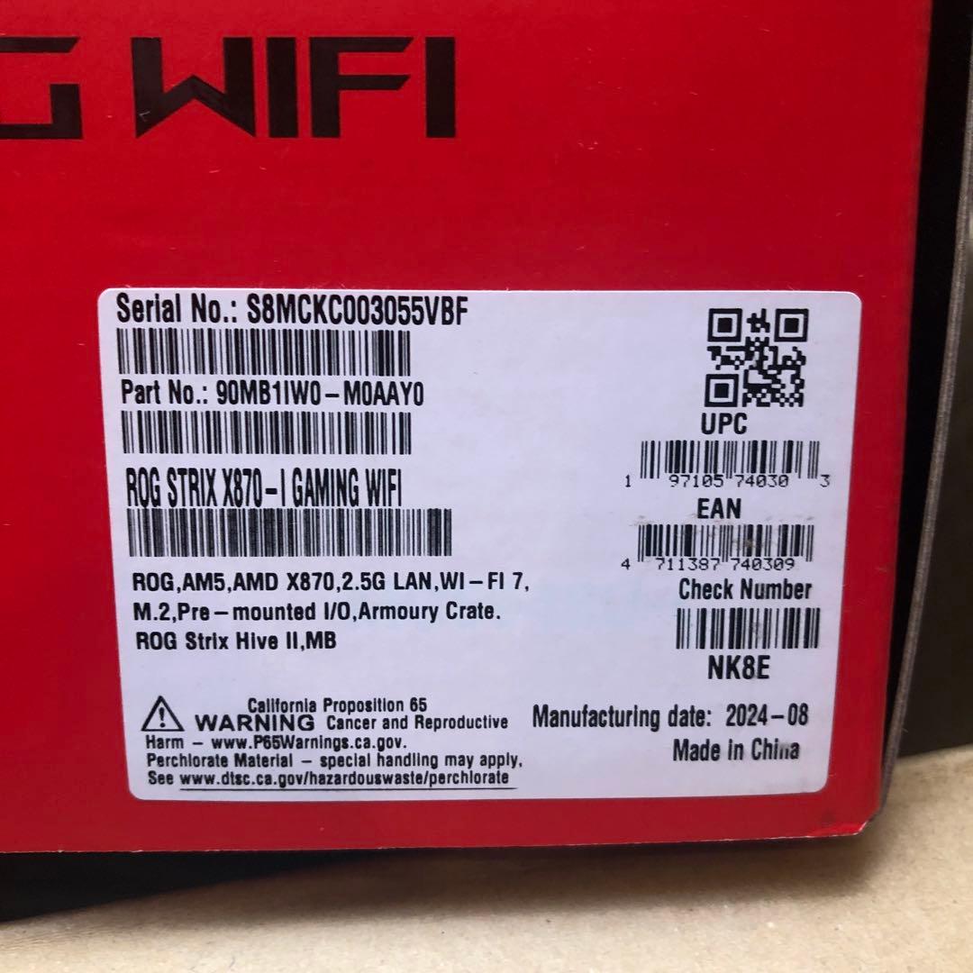 マザーボード ASUS ROG STRIX X870-I GAMING WIFI