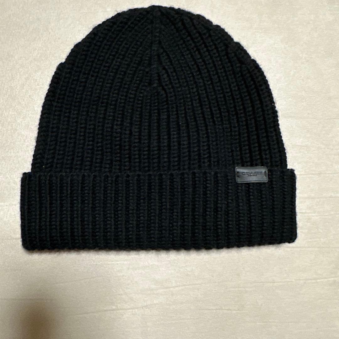 本日値下げ　コーチ ニット帽 COACH黒 男女兼用