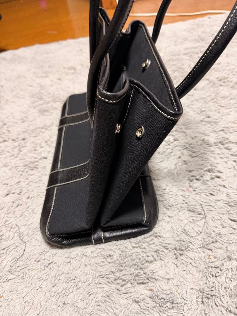 エルメス ガーデンパーティ トワル×レザー ブラック 正規品