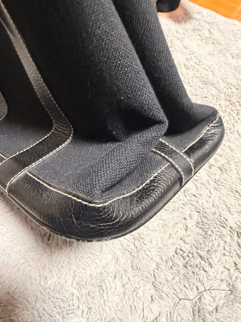 エルメス ガーデンパーティ トワル×レザー ブラック 正規品