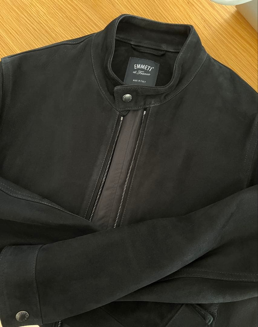 EMMETI / JURI BEAMS スエード シングル ライダースジャケット